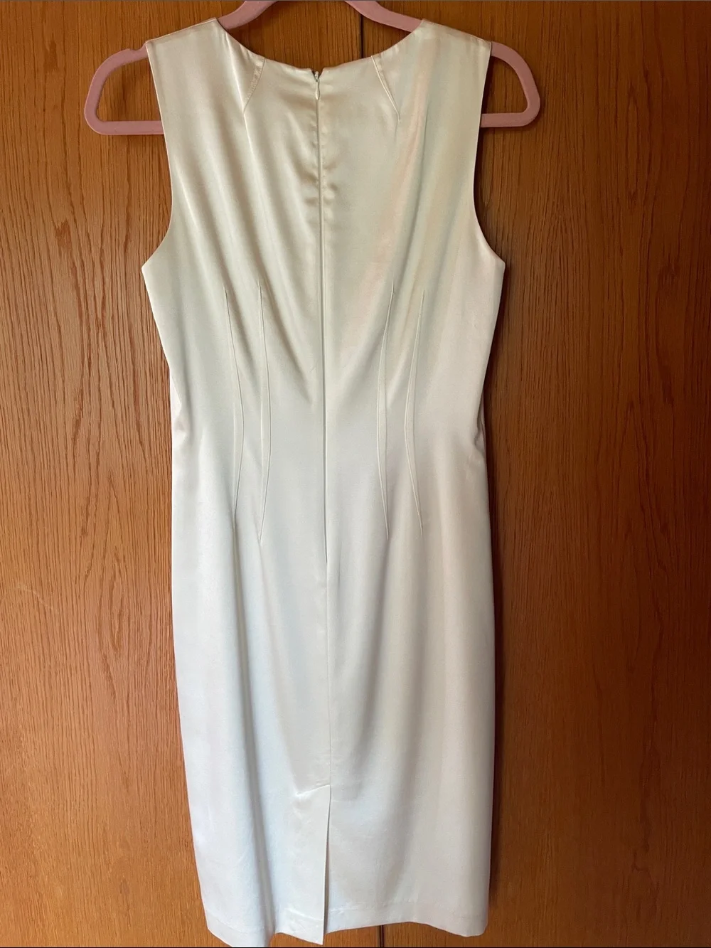 Elie Tahari Ivory Silk Sleeveless Midi Sheath Dress Size 6